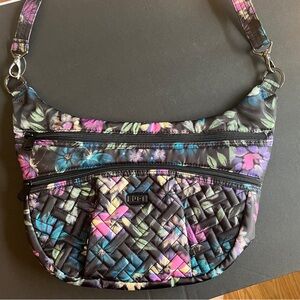 Lug Black and‎ Multicolor Floral “Boomerang” New Crossbody